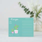 Trendy potcactus recept briefkaart (Staand voorkant)