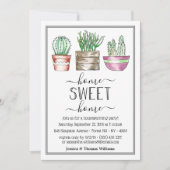 Trendy Potted Planten Housewarming Party Kaart (Voorkant)