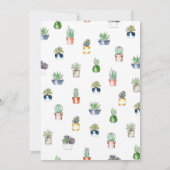 Trendy Potted Succulent Plant Housewarming Party Kaart (Achterkant)