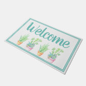 Trendy Potted Succulents Welkom Deurmat (Schuin)