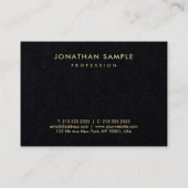 Trendy Premium Black Gold look Modern elegant Visitekaartje (Achterkant)