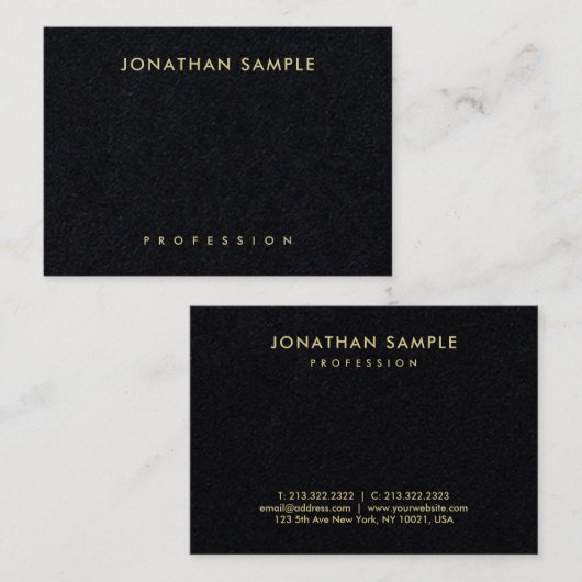 Trendy Premium Black Gold look Modern elegant Visitekaartje (Voorkant / Achterkant)