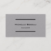 Trendy Premium Gray Modern Professional Plain Visitekaartje (Voorkant)