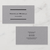 Trendy Premium Gray Modern Professional Plain Visitekaartje (Voorkant / Achterkant)