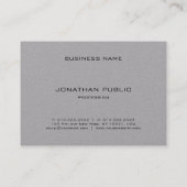 Trendy Premium Grijs Elegant Modern Monogram Eenvo Visitekaartje (Achterkant)