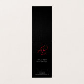 Trendy Premium Zijde Modern Monogram Gewone Zwarte Visitekaartje (Buitenkant ongevouwen)