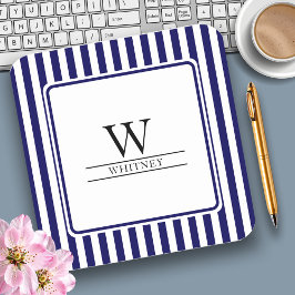 Trendy/Preppy Blue Stripes Monogram Laptop Sticker