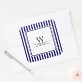Trendy/Preppy Blue Stripes Monogram Laptop Sticker (Envelop)