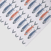 Trendy Preppy Mediterrane Sardine Vis Tissuepapier (Detail)