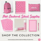 Trendy Preppy Roze Geruit Bedrukte Rugzak