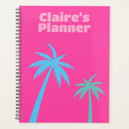 Trendy Preppy roze palmboom Planner