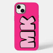 Trendy Preppy Roze Retro Monogram Case-Mate iPhone Case (Achterkant)