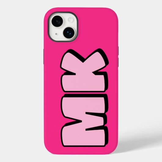 Trendy Preppy Roze Retro Monogram Case-Mate iPhone Case (Achterkant)