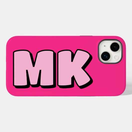 Trendy Preppy Roze Retro Monogram Case-Mate iPhone Case (Achterkant (horizontaal))