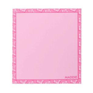 Trendy Preppy Roze Tropische Bloemen  Notitieblok