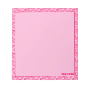 Trendy Preppy Roze Tropische Bloemen  Notitieblok