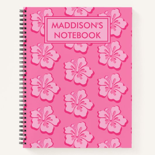 Trendy Preppy Tropical Floral School Subject  Notitieboek (Voorkant)