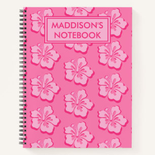 Trendy Preppy Tropische Bloemige Schoolvak Notitieboek