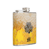 Trendy pret bier Iers geluk shamrock monogram Heupfles (Rechts)