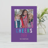 Trendy Prettige feestdagen de groetfoto van de Fam Kaart (Staand voorkant)