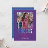 Trendy Prettige feestdagen de groetfoto van de Fam Kaart (Voorkant / Achterkant in situ)