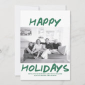 Trendy Prettige feestdagen fotokaart | Groen Feestdagenkaart (Voorkant)
