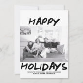 Trendy Prettige feestdagen fotokaart | Zwart Feestdagenkaart (Voorkant)