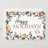 Trendy Prettige feestdagen kerstval je Logo Feestdagenkaart (Voorkant)