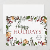 Trendy Prettige feestdagen kerstval je Logo Feestdagenkaart (Voorkant / Achterkant)