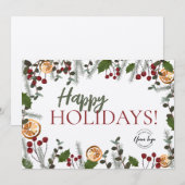 Trendy Prettige feestdagen kerstval je Logo Feestdagenkaart (Voorkant / Achterkant)