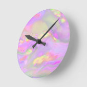 Trendy pretty colorful abstract waves ronde klok (Hoek)