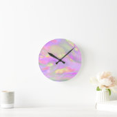 Trendy pretty colorful abstract waves ronde klok (Huis)