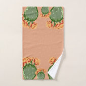 Trendy Prickly Pear Cactus & Flowers Bad Handdoek (Handdoek)