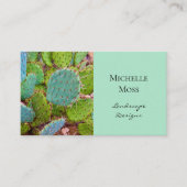 Trendy Prickly Pear Cactus Succulent Green Visitekaartje (Voorkant)