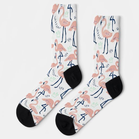 Trendy Princess Flamingo patroon Adult Sokken (Links)