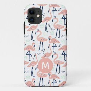 Trendy Princess Flamingo patroon Monogram Case-Mate iPhone Case