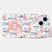 Trendy Princess Flamingo patroon Monogram Case-Mate iPhone Case (Achterkant (horizontaal))