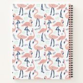 Trendy Princess Flamingo patroon Monogram Notitieboek (Achterkant)