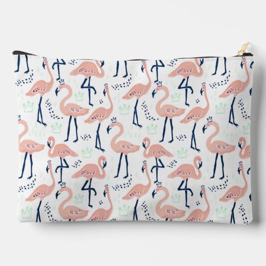 Trendy Princess Flamingo patroon Monogram Pink Etui (Achterkant)