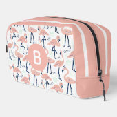 Trendy Princess Flamingo patroon Monogram Pink Toilettasje (Rechterhoek)