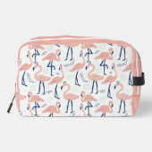 Trendy Princess Flamingo patroon Monogram Pink Toilettasje (Achterkant)