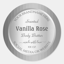 Trendy Product Verpakkingslabels Zilveren Grijze K Ronde Sticker