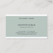 Trendy Professional Blue Green Modern Monogram Visitekaartje (Achterkant)