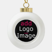Trendy Professional Business Custom Festive Keramische Bal Ornament (Voorkant)