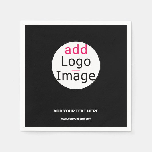 Trendy Professional Business Custom Logo Black Servet (Voorkant)