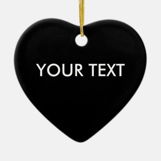 Trendy Professional Custom Merk Name Black Heart Keramisch Ornament (Voorkant)