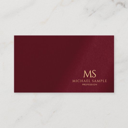 Trendy Professional Elegant Gold Text Monogram Visitekaartje (Voorkant)