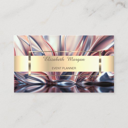 Trendy Professional Gold Stripe Abstract Visitekaartje (Voorkant)