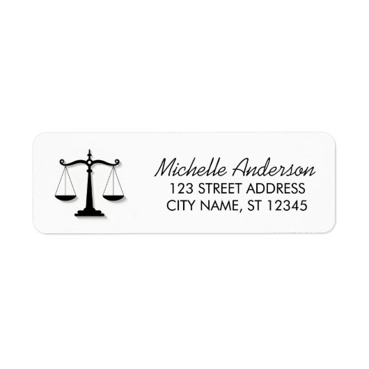 Trendy Professional Lawyer Attorney Return Address Etiket (Voorkant)