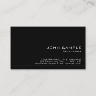 Trendy Professional Modern Black White Semi Gloss Visitekaartje